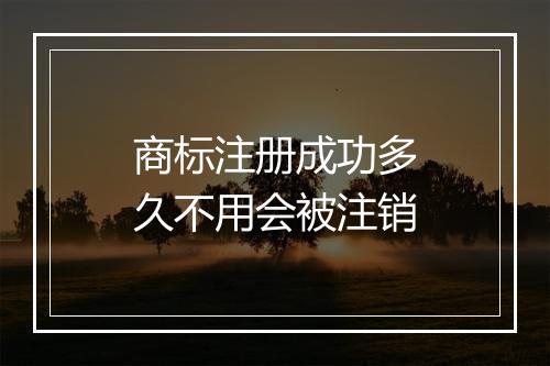 商标注册成功多久不用会被注销