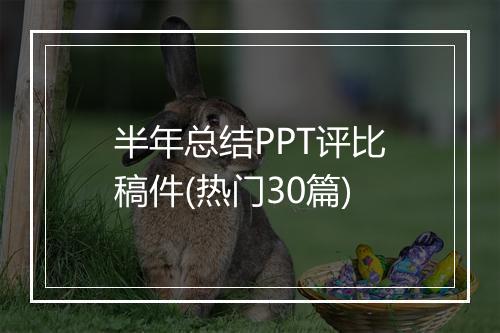 半年总结PPT评比稿件(热门30篇)