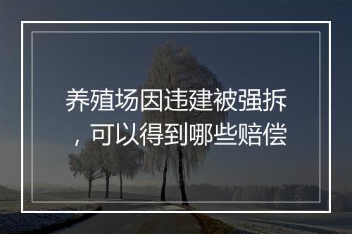 养殖场因违建被强拆，可以得到哪些赔偿