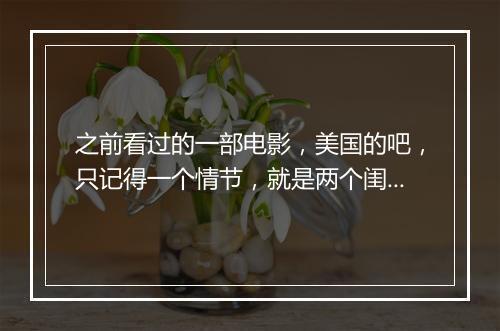 之前看过的一部电影，美国的吧，只记得一个情节，就是两个闺蜜老是会