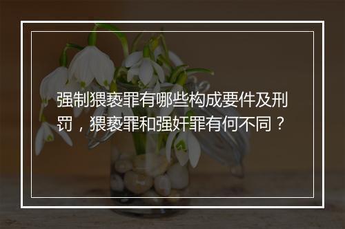 强制猥亵罪有哪些构成要件及刑罚，猥亵罪和强奸罪有何不同？