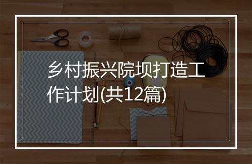 乡村振兴院坝打造工作计划(共12篇)