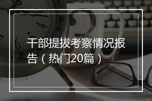 干部提拔考察情况报告（热门20篇）