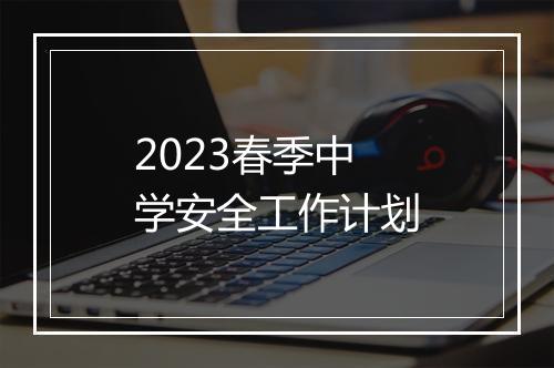 2023春季中学安全工作计划