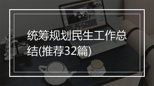 统筹规划民生工作总结(推荐32篇)