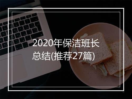 2020年保洁班长总结(推荐27篇)