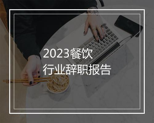 2023餐饮行业辞职报告