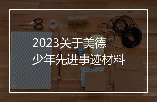 2023关于美德少年先进事迹材料
