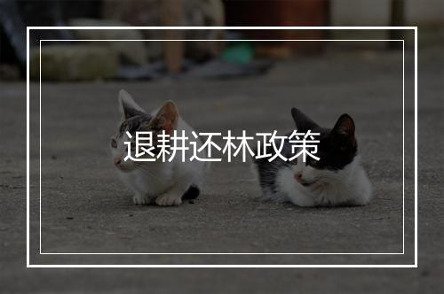 退耕还林政策