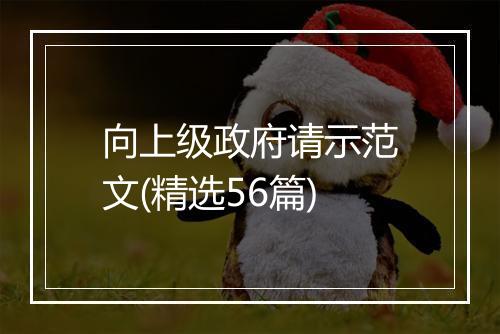 向上级政府请示范文(精选56篇)