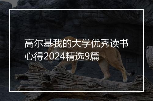 高尔基我的大学优秀读书心得2024精选9篇