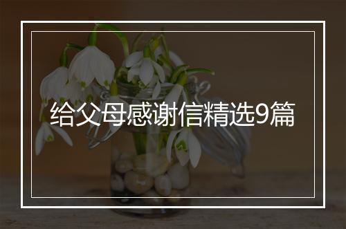 给父母感谢信精选9篇