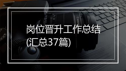 岗位晋升工作总结(汇总37篇)