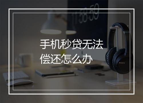 手机秒贷无法偿还怎么办