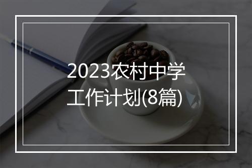 2023农村中学工作计划(8篇)