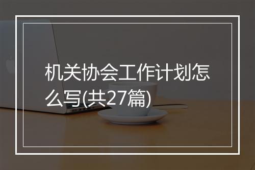 机关协会工作计划怎么写(共27篇)