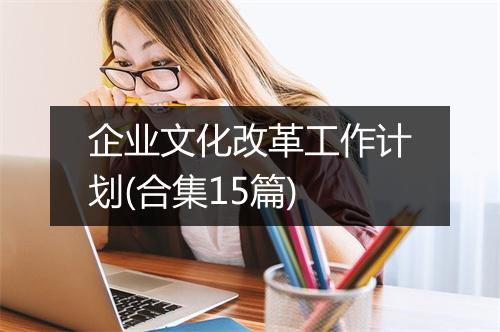 企业文化改革工作计划(合集15篇)
