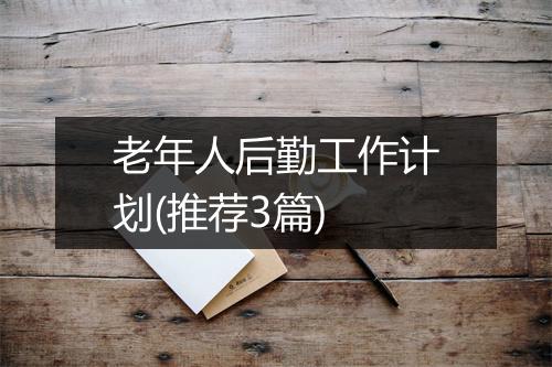 老年人后勤工作计划(推荐3篇)