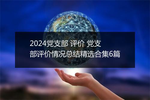 2024党支部 评价 党支部评价情况总结精选合集6篇