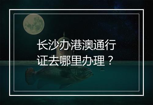 长沙办港澳通行证去哪里办理？