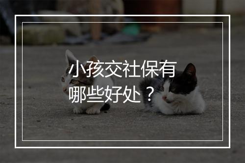 小孩交社保有哪些好处？
