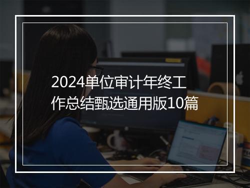2024单位审计年终工作总结甄选通用版10篇