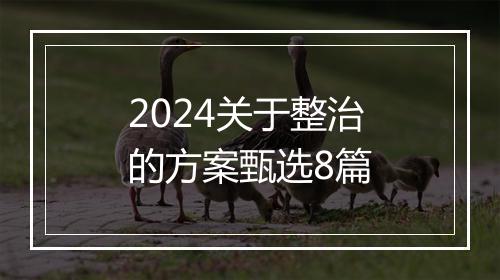 2024关于整治的方案甄选8篇