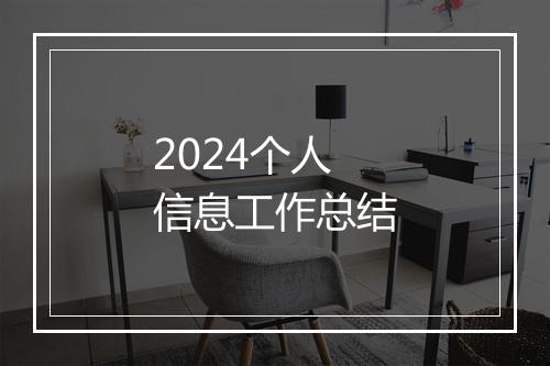 2024个人信息工作总结