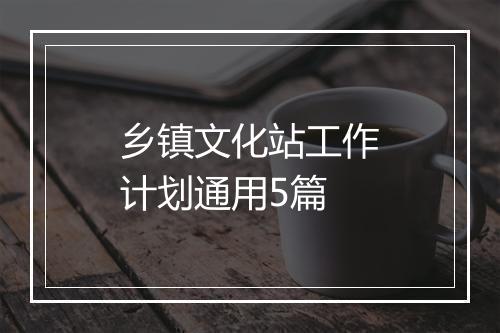乡镇文化站工作计划通用5篇