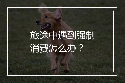 旅途中遇到强制消费怎么办？