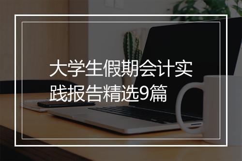 大学生假期会计实践报告精选9篇
