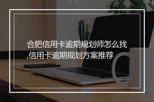 合肥信用卡逾期规划师怎么找,信用卡逾期规划方案推荐
