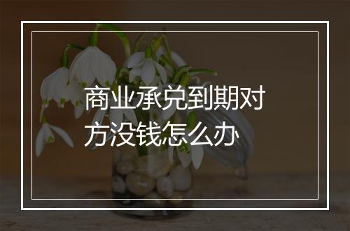 商业承兑到期对方没钱怎么办