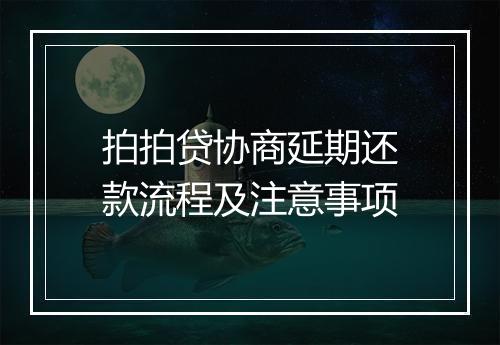 拍拍贷协商延期还款流程及注意事项