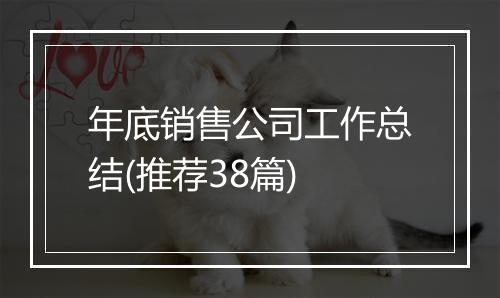 年底销售公司工作总结(推荐38篇)