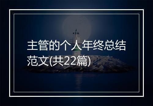 主管的个人年终总结范文(共22篇)