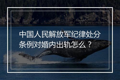 中国人民解放军纪律处分条例对婚内出轨怎么？