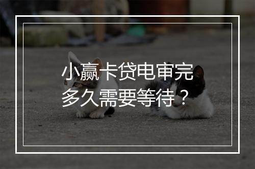 小赢卡贷电审完多久需要等待？