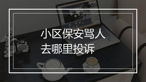 小区保安骂人去哪里投诉