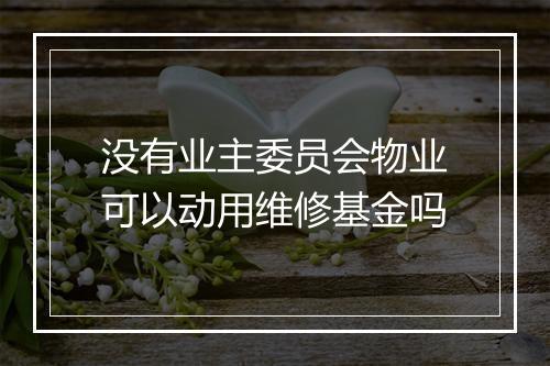 没有业主委员会物业可以动用维修基金吗