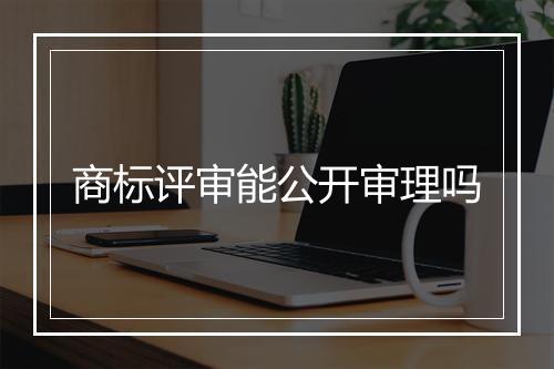 商标评审能公开审理吗