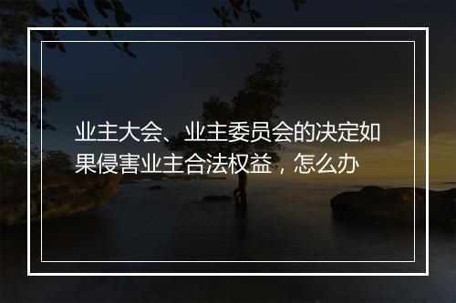 业主大会、业主委员会的决定如果侵害业主合法权益，怎么办
