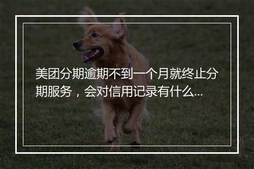 美团分期逾期不到一个月就终止分期服务，会对信用记录有什么影响吗？
