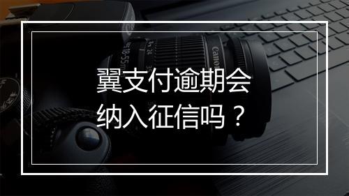 翼支付逾期会纳入征信吗？