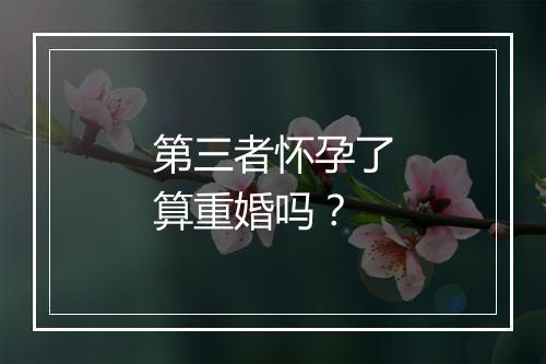 第三者怀孕了算重婚吗？