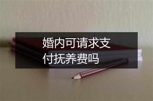 婚内可请求支付抚养费吗