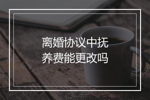 离婚协议中抚养费能更改吗