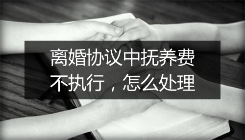 离婚协议中抚养费不执行，怎么处理