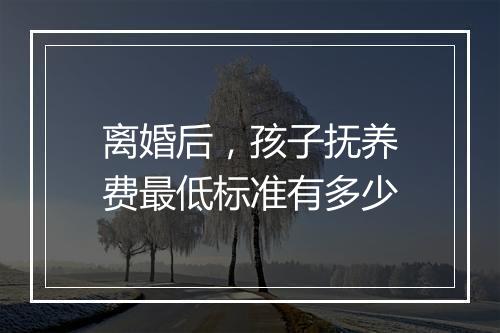 离婚后，孩子抚养费最低标准有多少