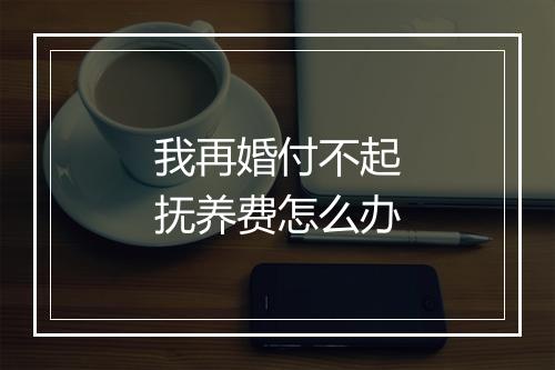 我再婚付不起抚养费怎么办